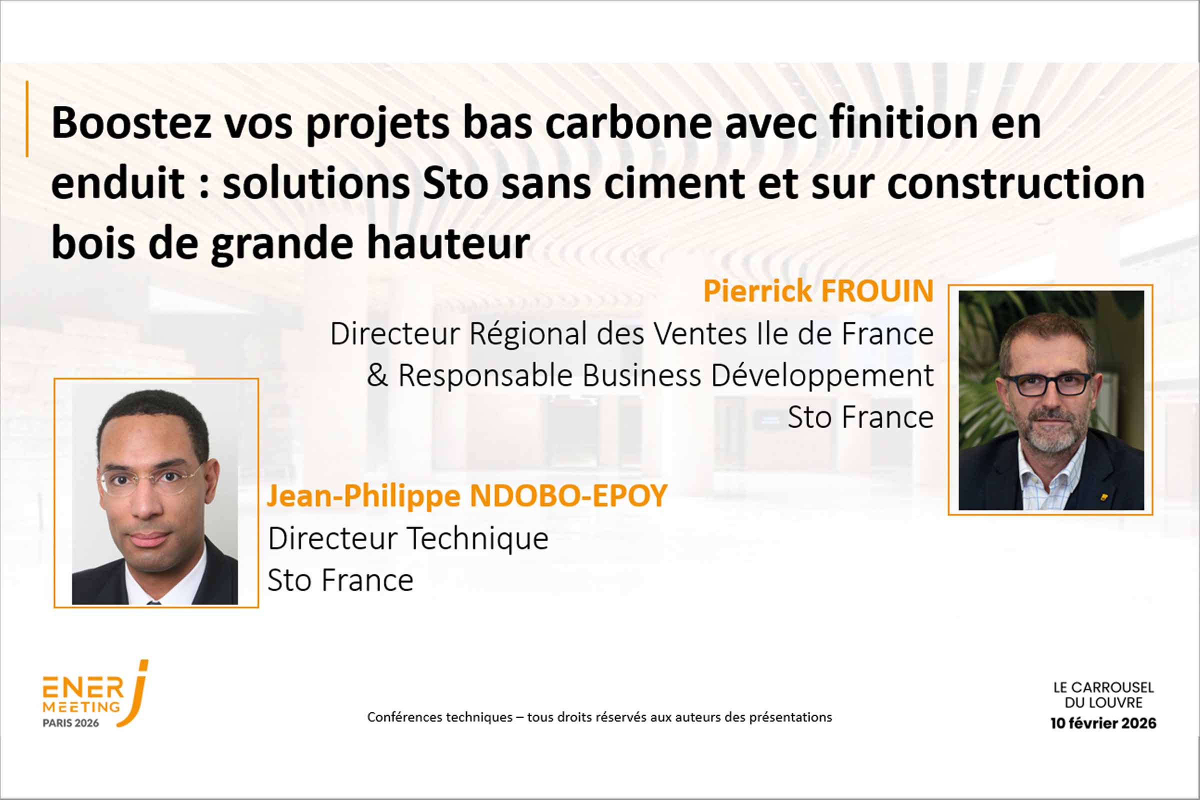 Conférence Sto EnerJmeeting Paris 2026