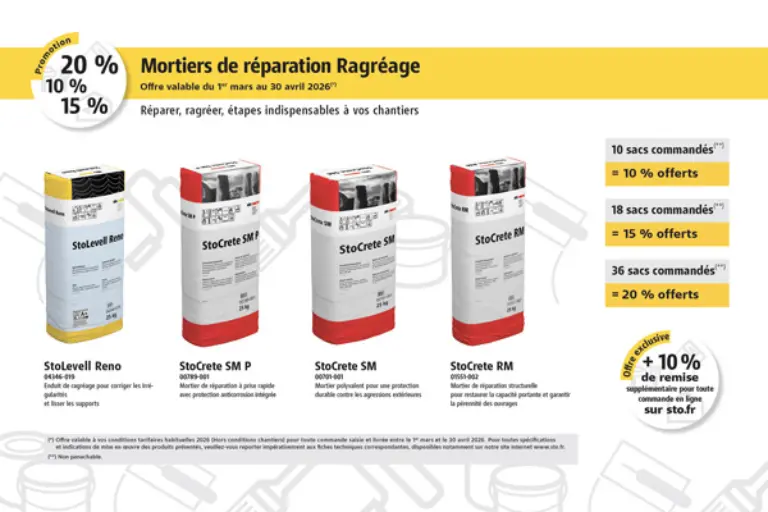 Promos Sto Mortiers de réparation Mars Avril 2026