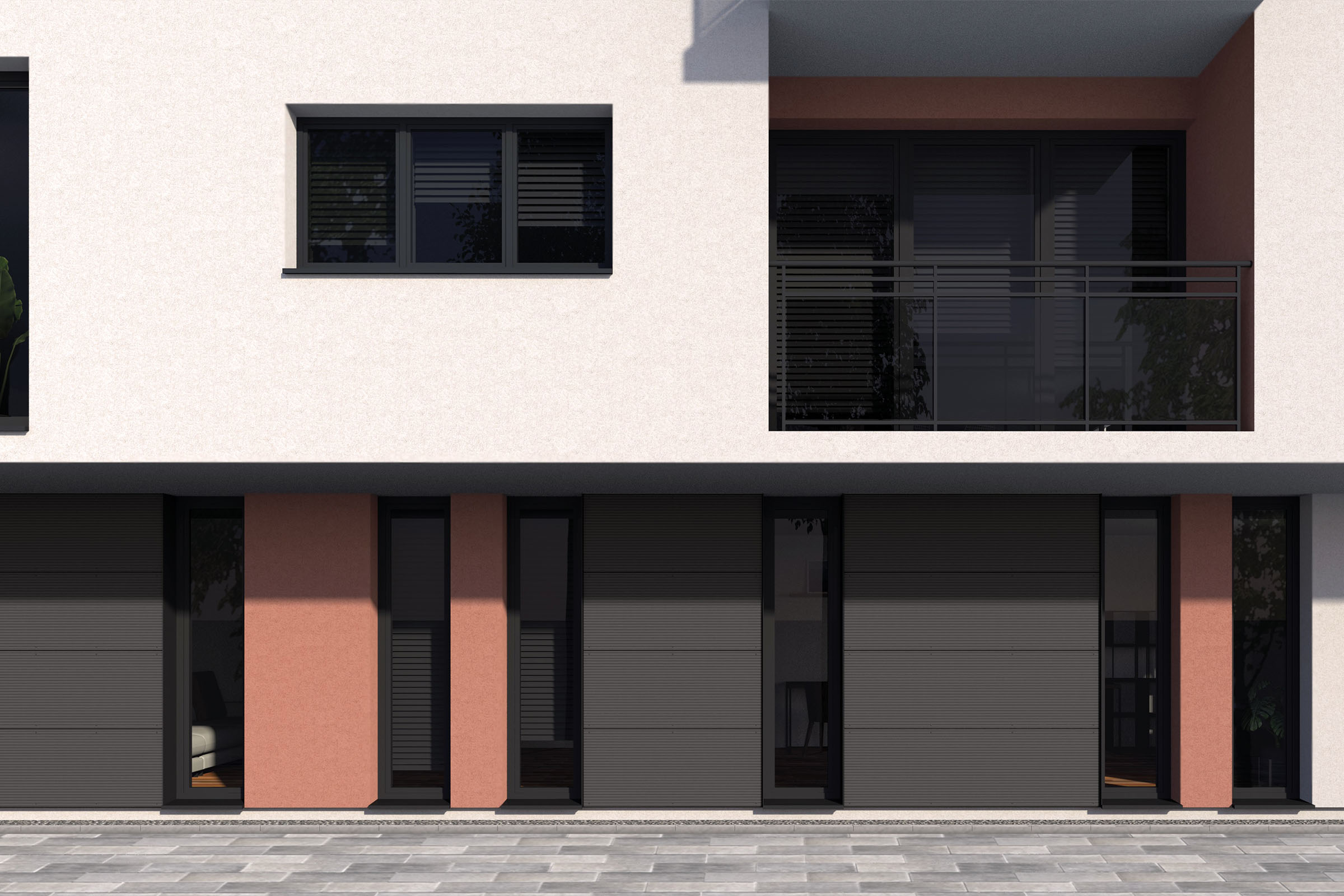 Rendu 3D d'un design en mixité ITE