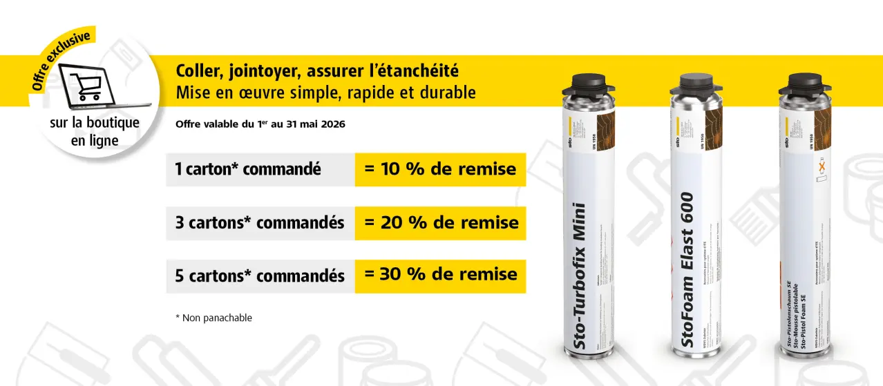 promo produits étanchéité Sto