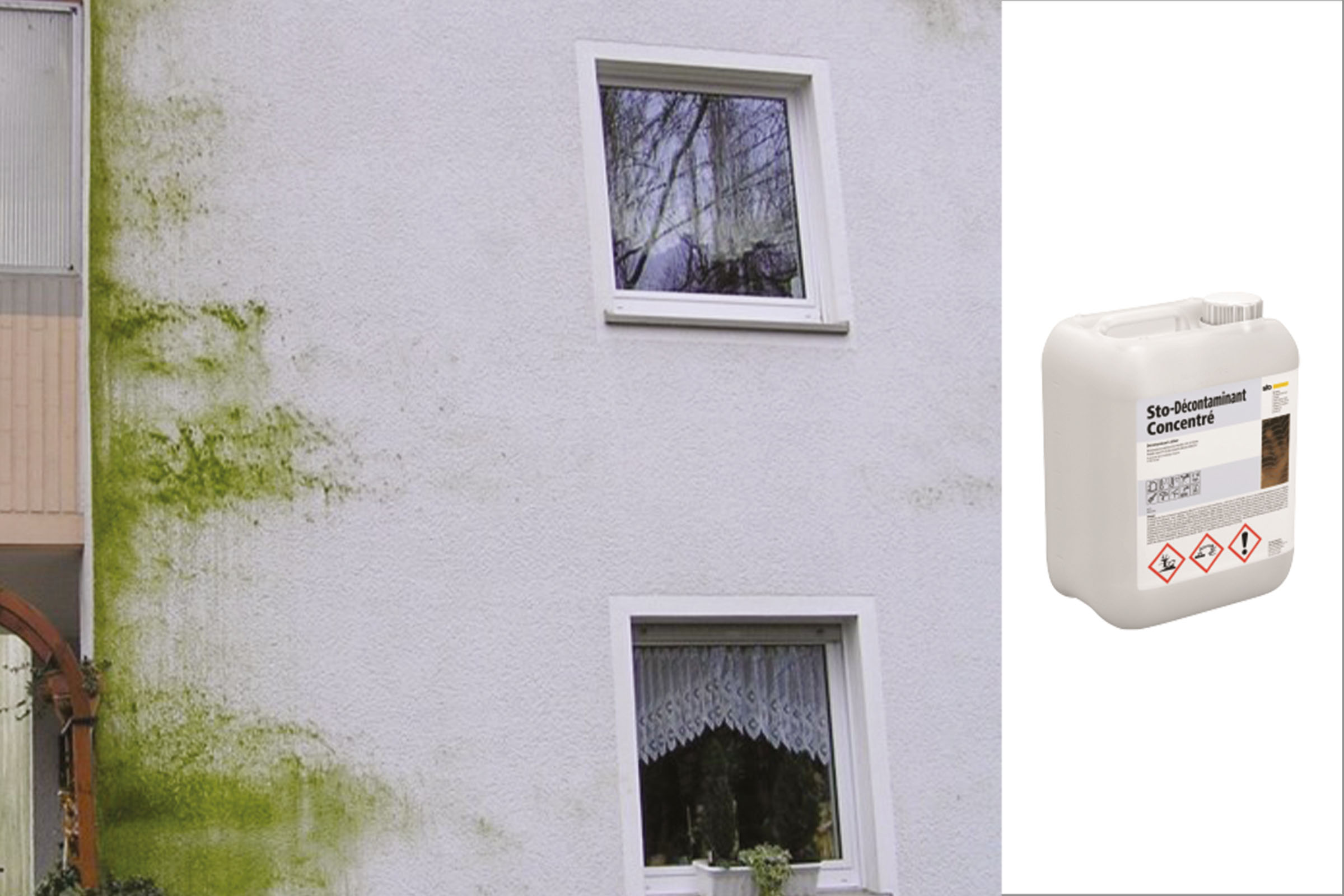 Maison encrassée par des algues vertes