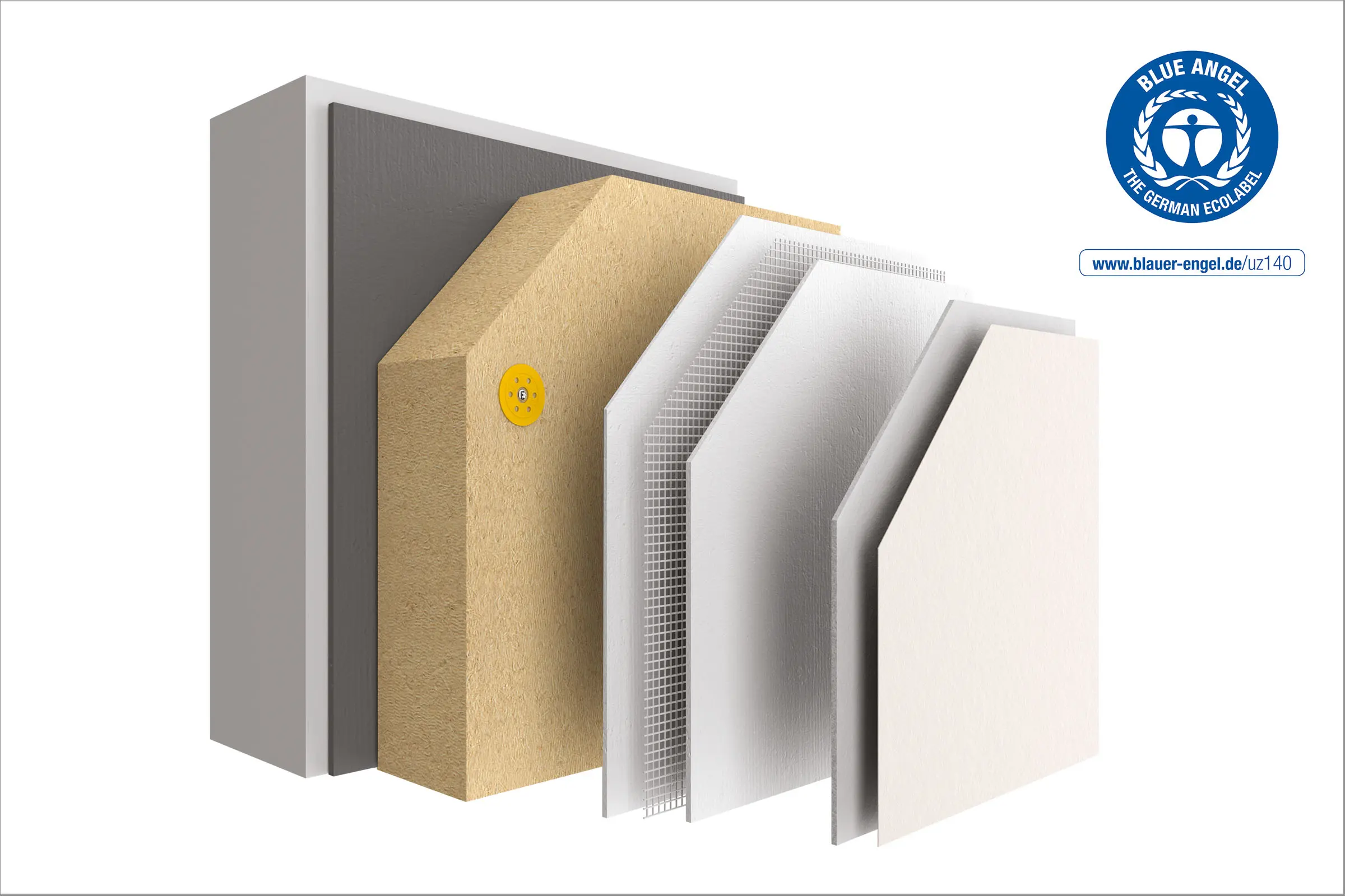 Eclaté système ITE StoTherm AimS avec isolant fibre de bois