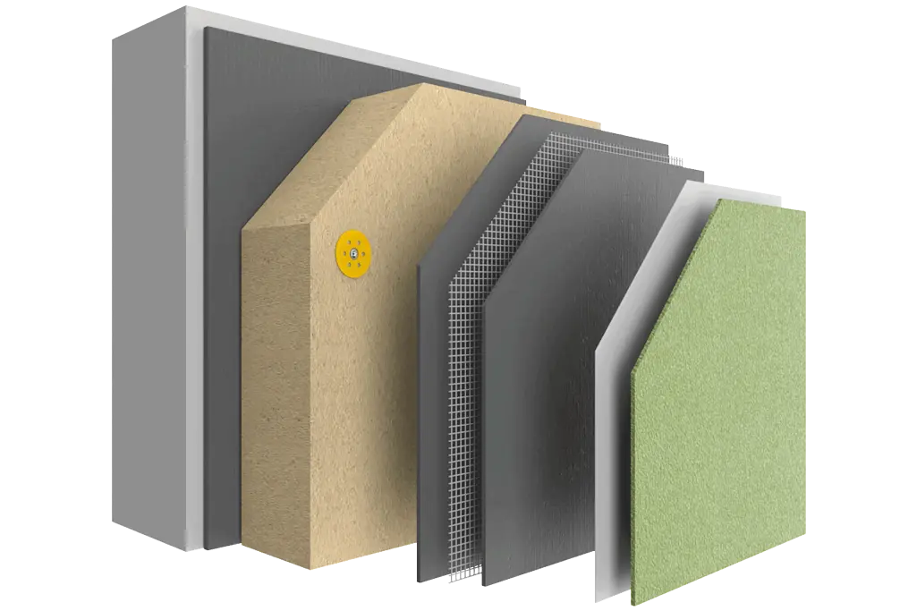 Système d'isolation par l'extérieur StoTherm avec panneau en fibre de bois